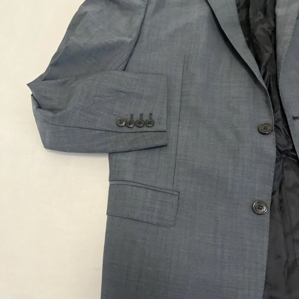 VERSACE Collection Men's Virgin Wool Classic Blazer Blue-Gray Size EU 52 US 42 R